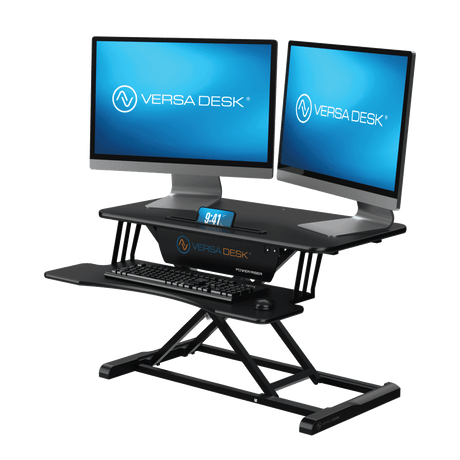 Power Riser® Electric Standing Desk Converter, Black - VersaDesk