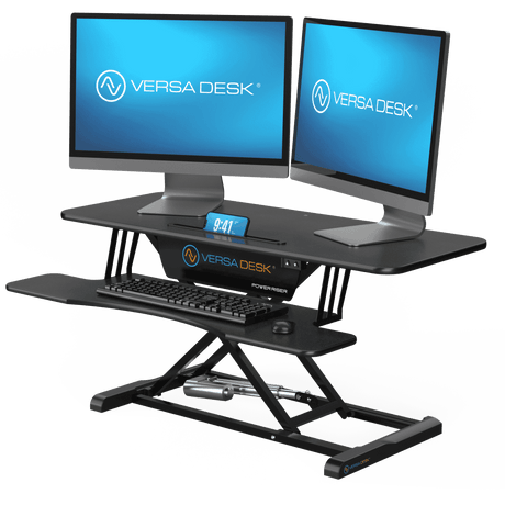 Power Riser® Electric Standing Desk Converter, Black - VersaDesk