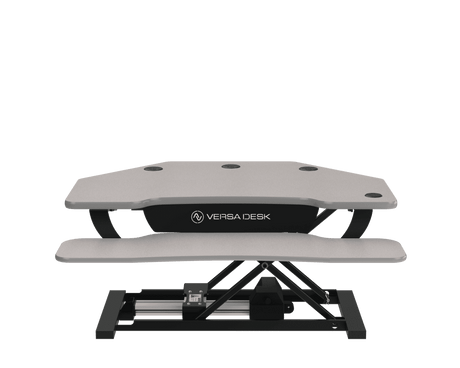 PowerPro® Corner Electric Standing Desk Converter with USB Charging - VersaDesk