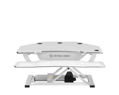 PowerPro® Corner Electric Standing Desk Converter with USB Charging - VersaDesk