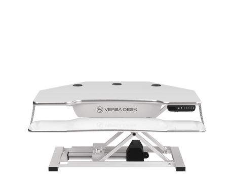 PowerPro® Elite Corner Electric Standing Desk Converter Programmable w/USB Charging Port and Mobile APP - VersaDesk