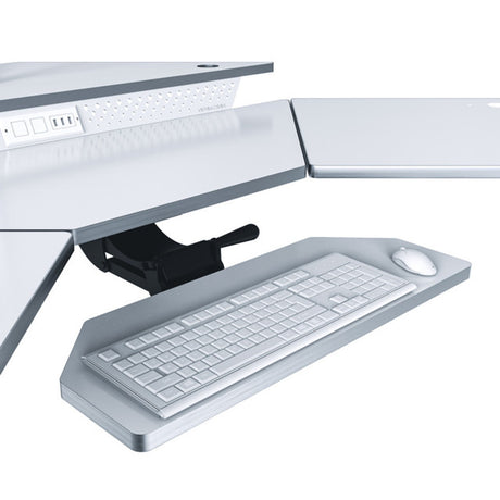 A keyboard tray is a beneficial addition to your standing desk