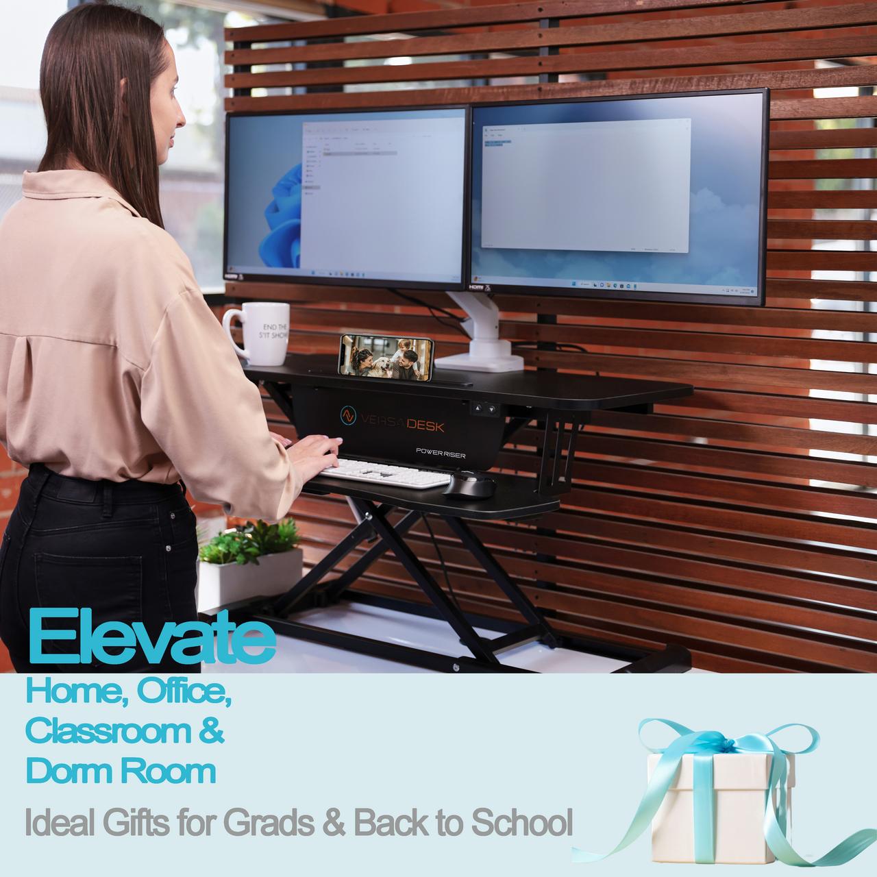 adjustable standing desk riser for work health ergonomic sit stand workstation VersaDesk