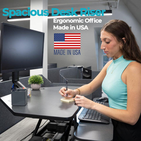 corner standing desk ergonomic office setup L shaped adjustable desk VersaDesk