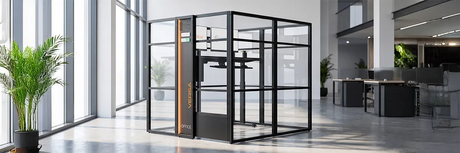 office cubicles with sliding doors modern workspace design trend 2026