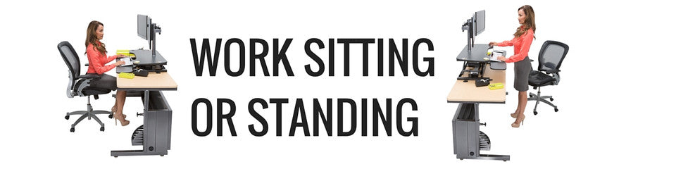 Work Sitting Or Standing with Versa Power Desktop