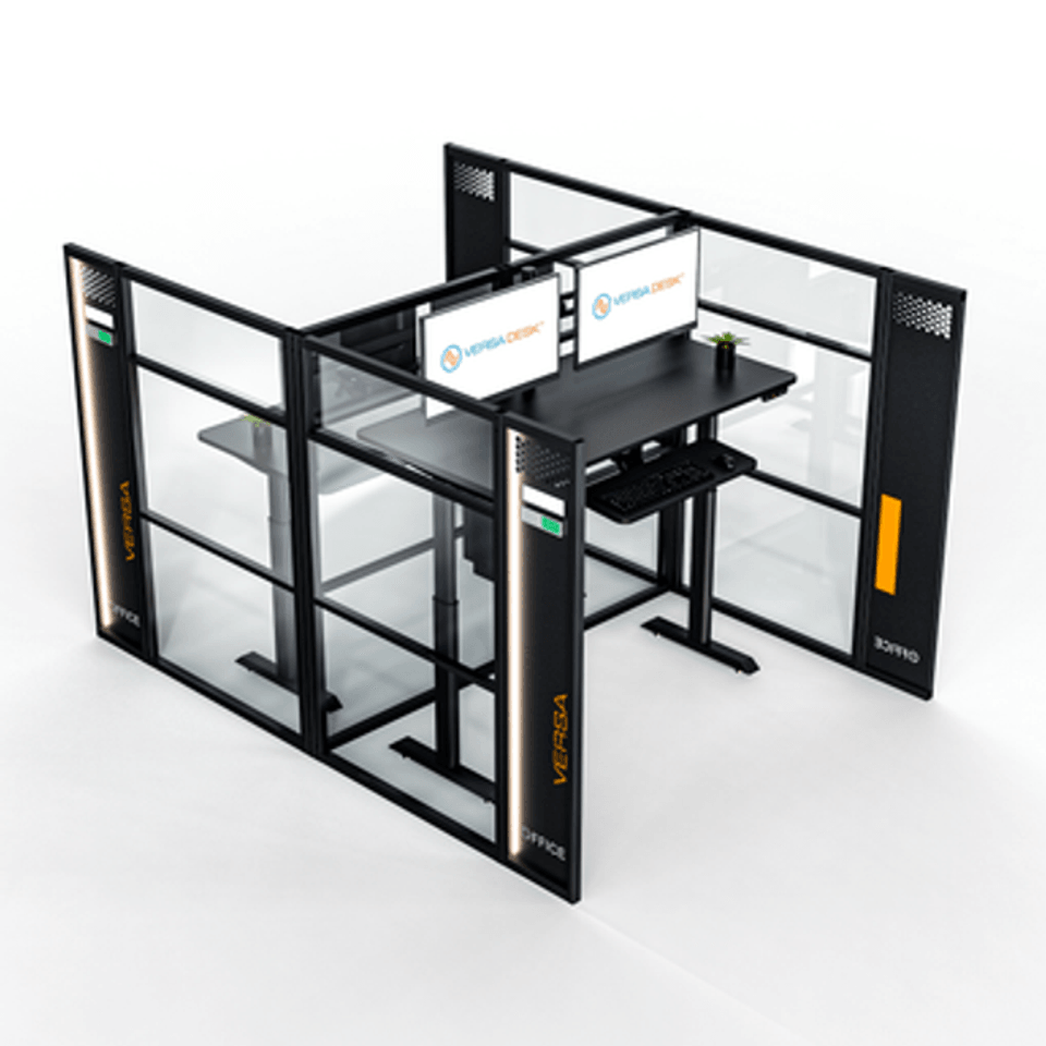 modern office cubicles modular workspace with standing desks WorkNest VersaDesk