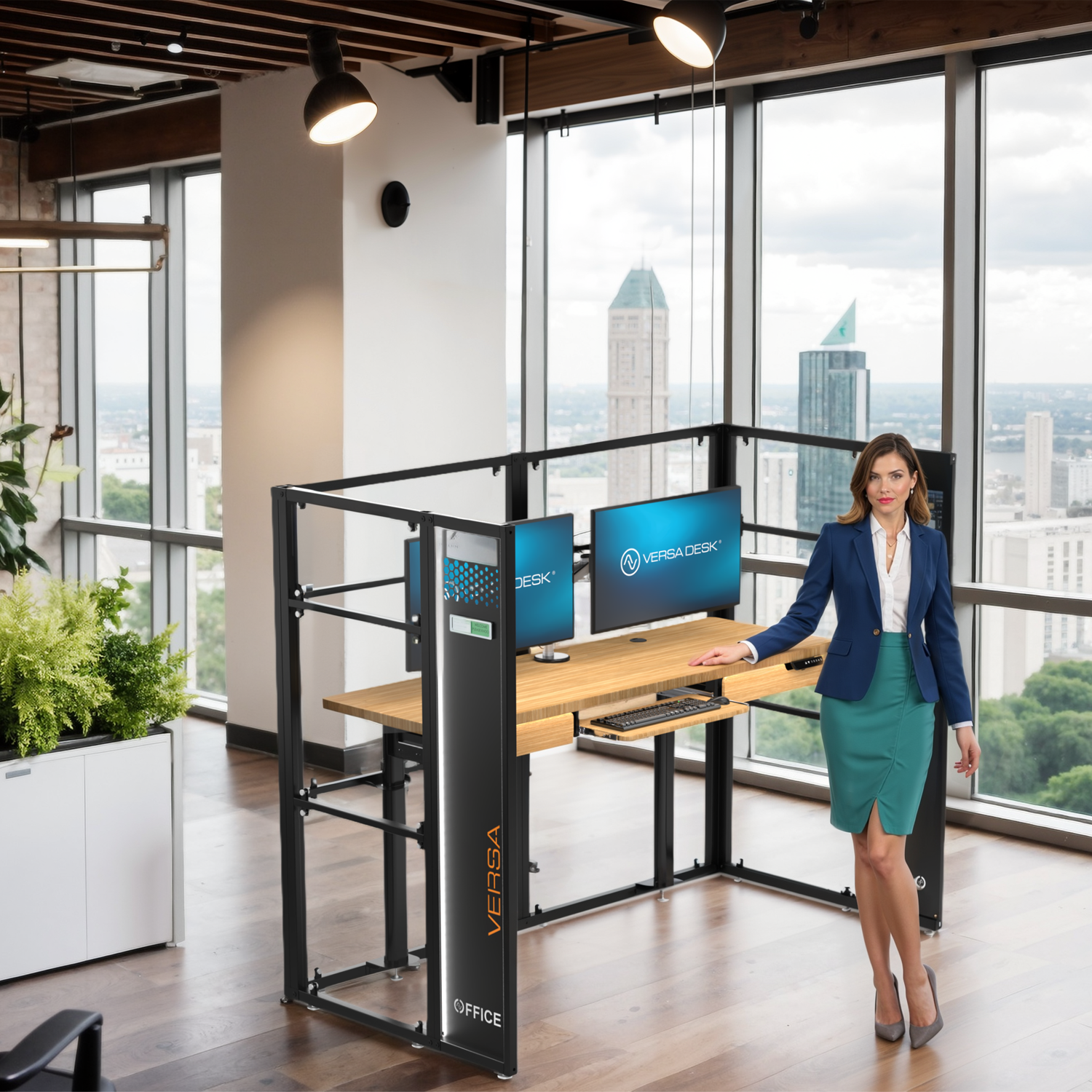 modern office cubicles modular office cubicle system with standing desks WorkNest VersaDesk
