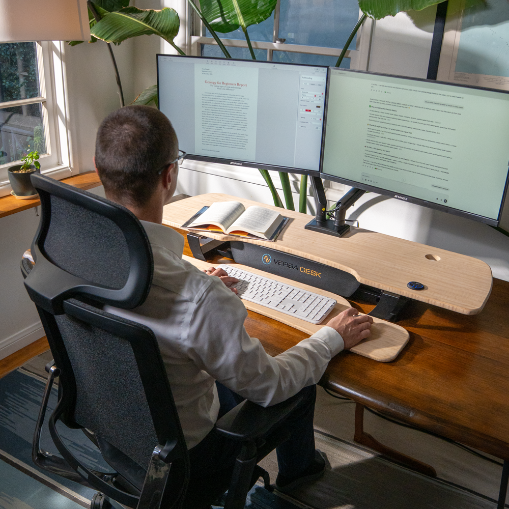 PowerPro Electric Standing Desk Converter with USB Charging