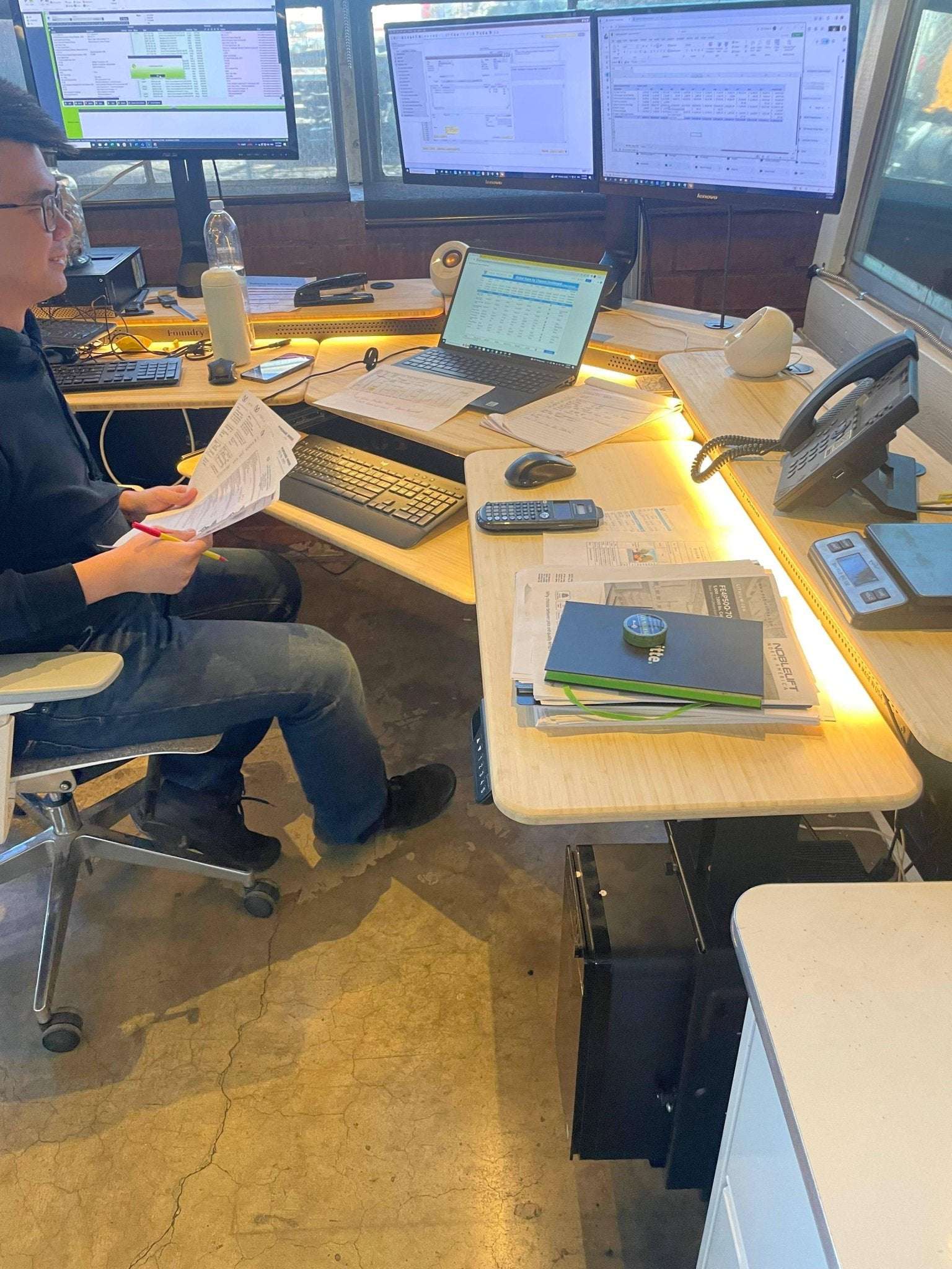 Foundry Bench® Corner Standing Desk - VersaDesk