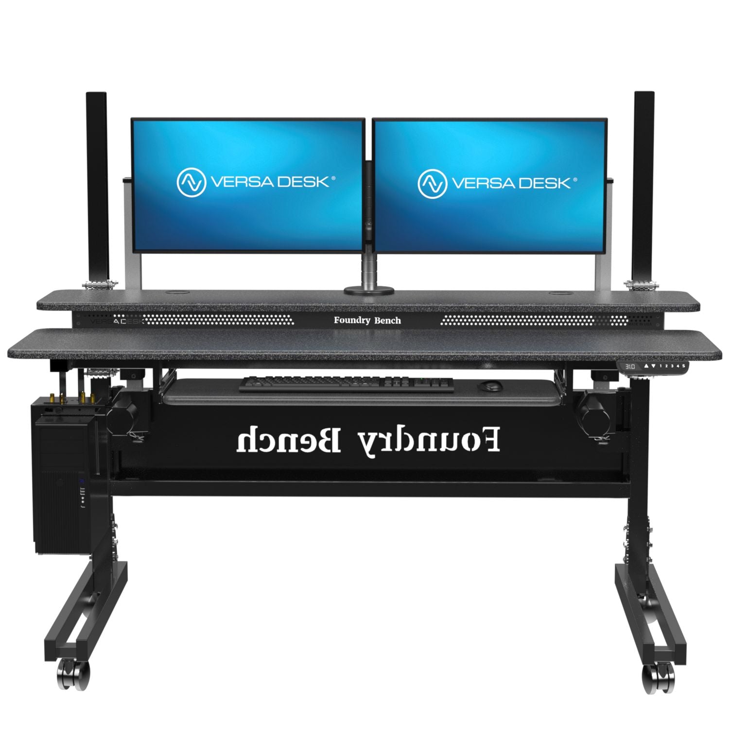 Foundry Bench™ Standing Desk with spacious workstation productivity setup