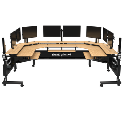 Foundry Bench™ U-Shaped Standing Desk with ergonomic multi monitor workspace