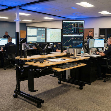 Foundry Bench Standing Desk Smooth and Steady Uplift Action
