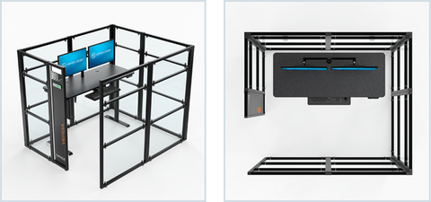 WorkNest® Cube O - Modern Glass Cubicle w/ Door