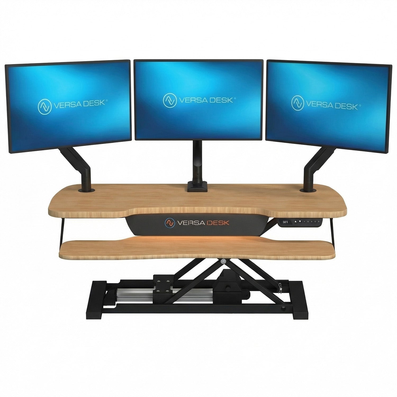 PowerPro Elite Electric Standing Desk Converter with Programmable Switch, USB Port and Mobile APP