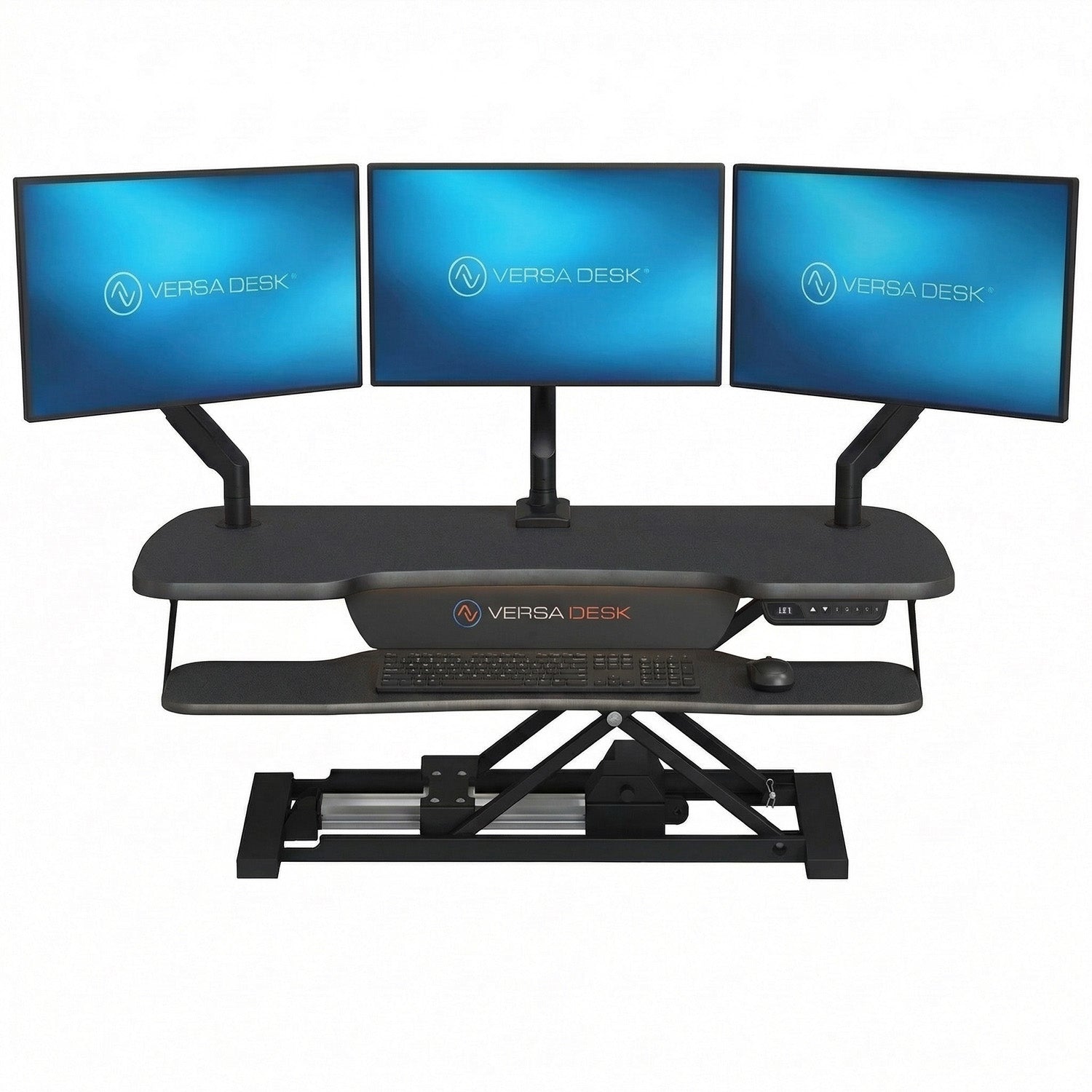 PowerPro Elite Electric Standing Desk Converter with Programmable Switch, USB Port and Mobile APP