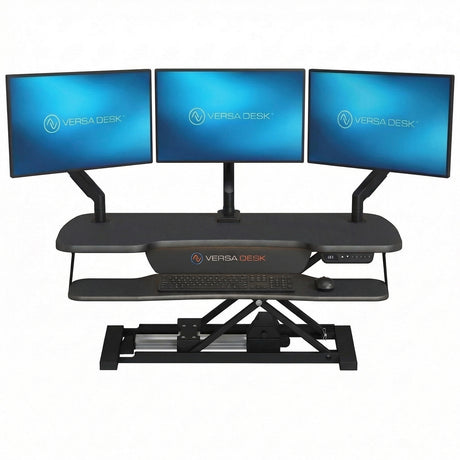 PowerPro Elite Electric Standing Desk Converter with Programmable Switch, USB Port and Mobile APP
