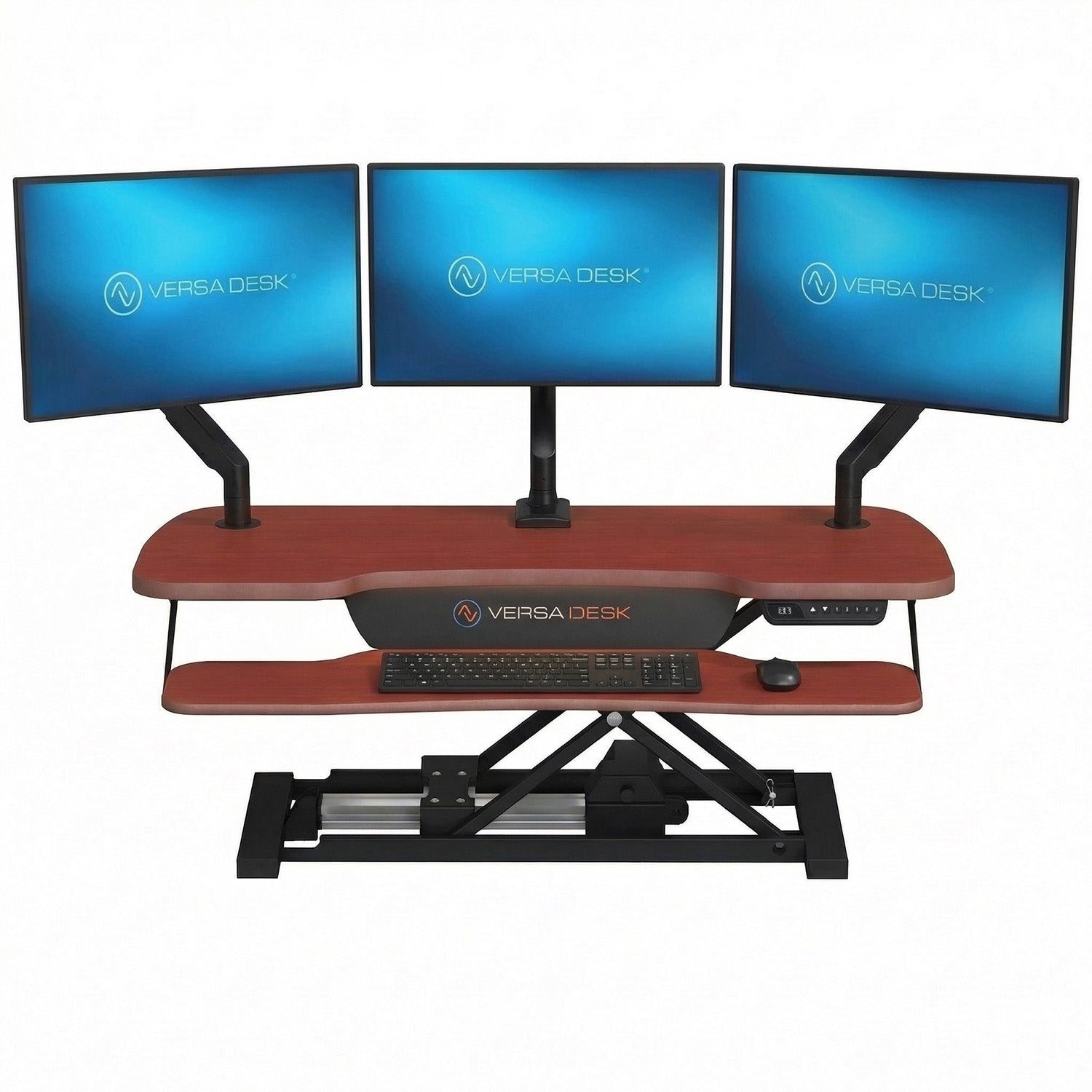 PowerPro Elite Electric Standing Desk Converter with Programmable Switch, USB Port and Mobile APP