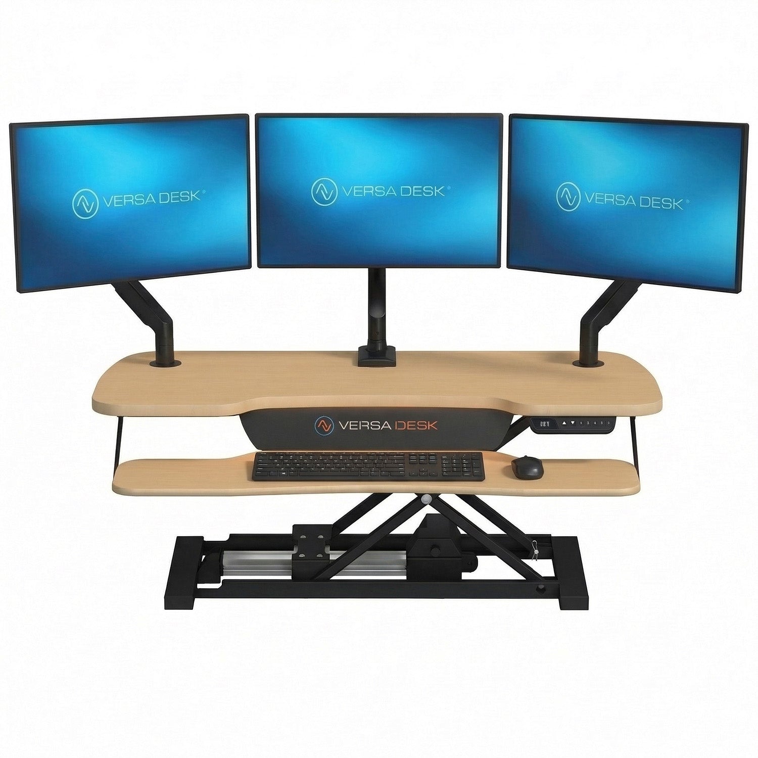 PowerPro Elite Electric Standing Desk Converter with Programmable Switch, USB Port and Mobile APP
