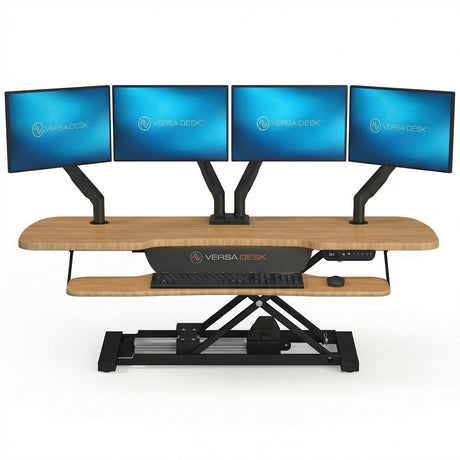 PowerPro Elite Electric Standing Desk Converter with Programmable Switch, USB Port and Mobile APP