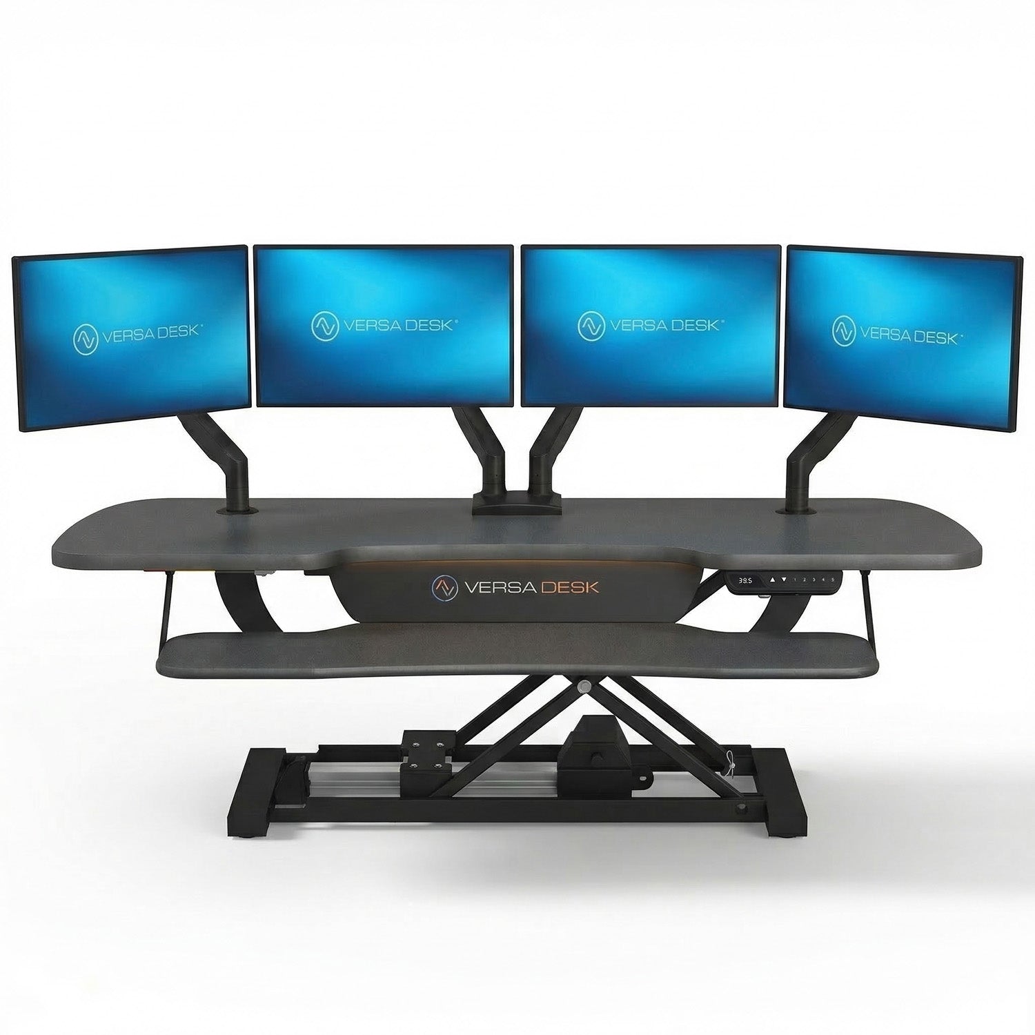 PowerPro Elite Electric Standing Desk Converter with Programmable Switch, USB Port and Mobile APP