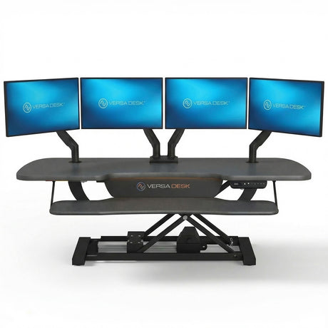PowerPro Elite Electric Standing Desk Converter with Programmable Switch, USB Port and Mobile APP