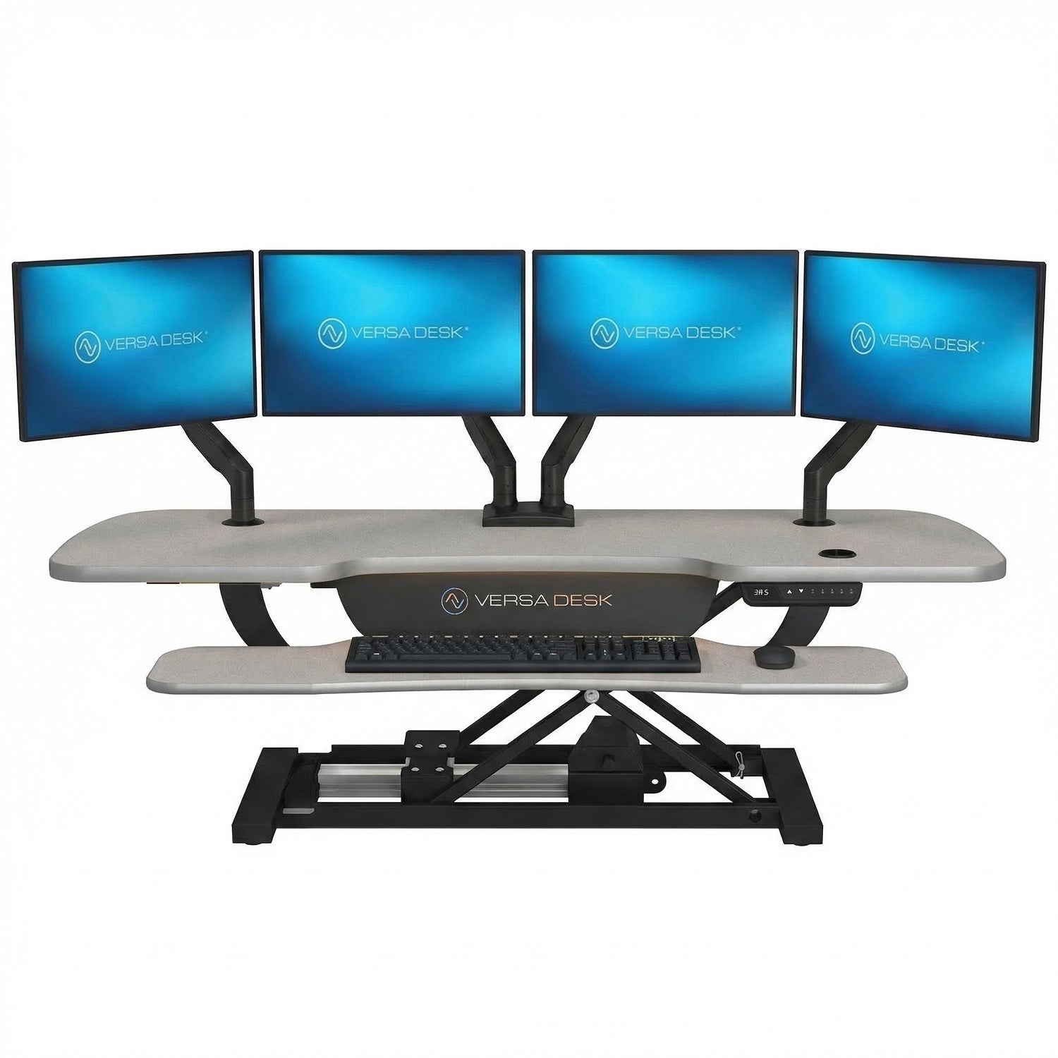 PowerPro Elite Electric Standing Desk Converter with Programmable Switch, USB Port and Mobile APP
