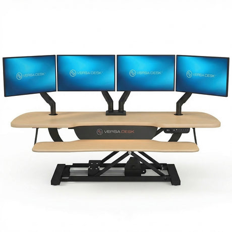 PowerPro Elite Electric Standing Desk Converter with Programmable Switch, USB Port and Mobile APP