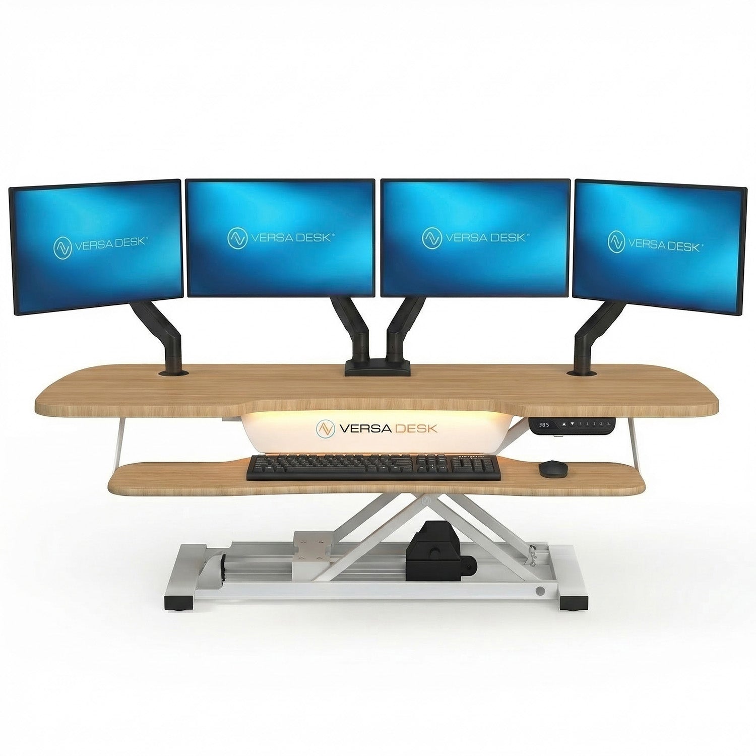 PowerPro Elite Electric Standing Desk Converter with Programmable Switch, USB Port and Mobile APP
