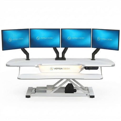 PowerPro Elite Electric Standing Desk Converter with Programmable Switch, USB Port and Mobile APP