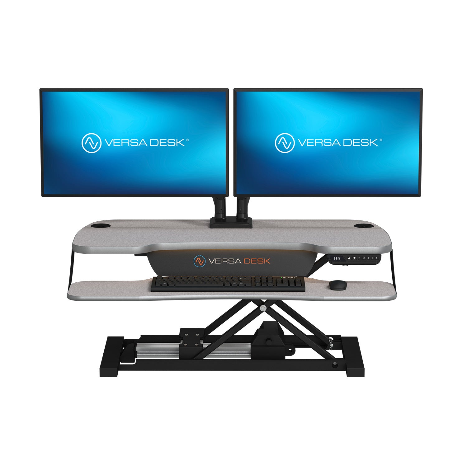 PowerPro Elite Electric Standing Desk Converter with Programmable Switch, USB Port and Mobile APP