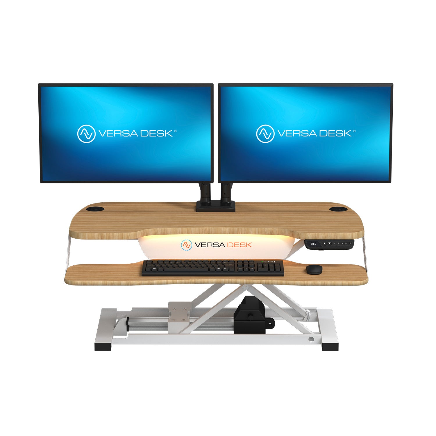 PowerPro Elite Electric Standing Desk Converter with Programmable Switch, USB Port and Mobile APP