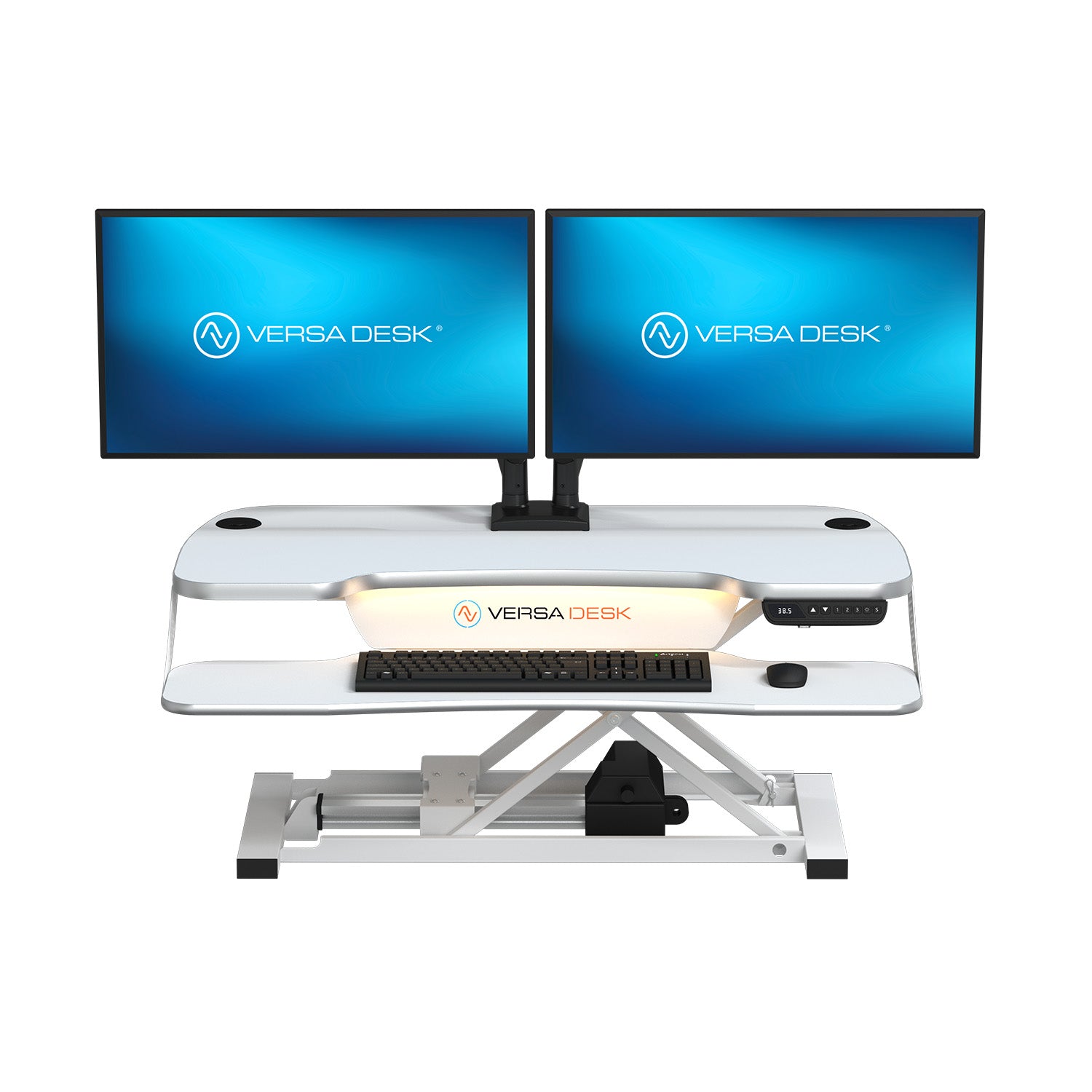 PowerPro Elite Electric Standing Desk Converter with Programmable Switch, USB Port and Mobile APP