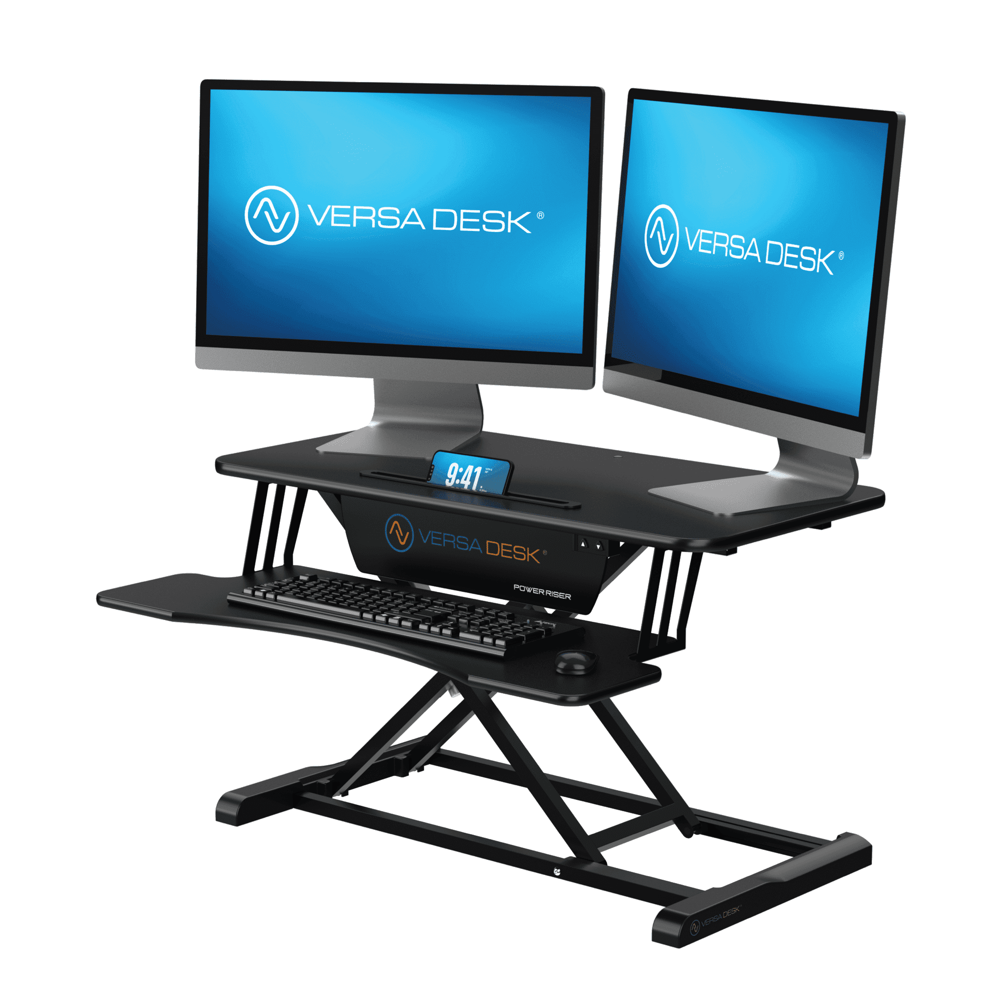 Power Riser® Electric Standing Desk Converter, Black - VersaDesk