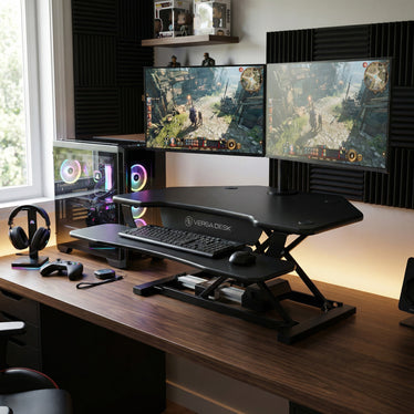 PowerPro® Corner Electric Standing Desk Converter – VersaDesk