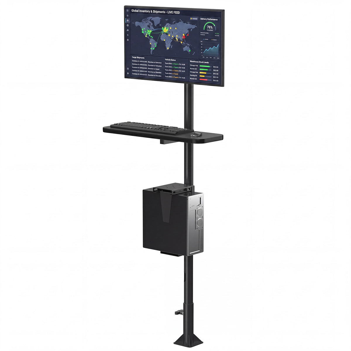Sentry Floor Mount Computer Station – Secure Kiosk Stand | VersaDesk