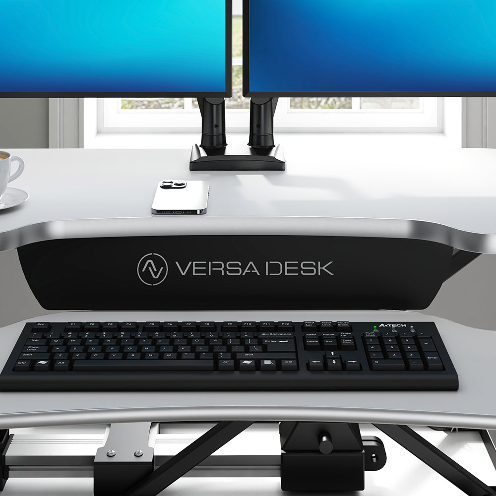 PowerPro Electric Standing Desk Converter with USB Charging