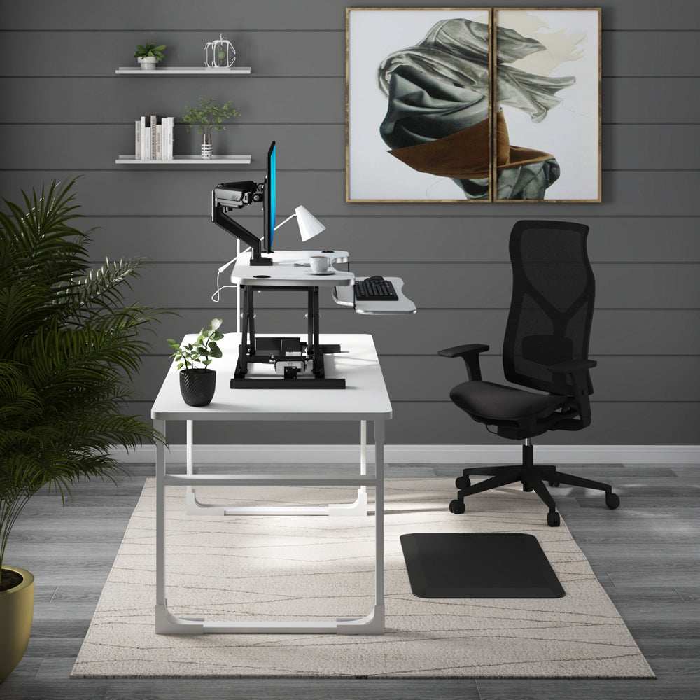 PowerPro Electric Standing Desk Converter with USB Charging