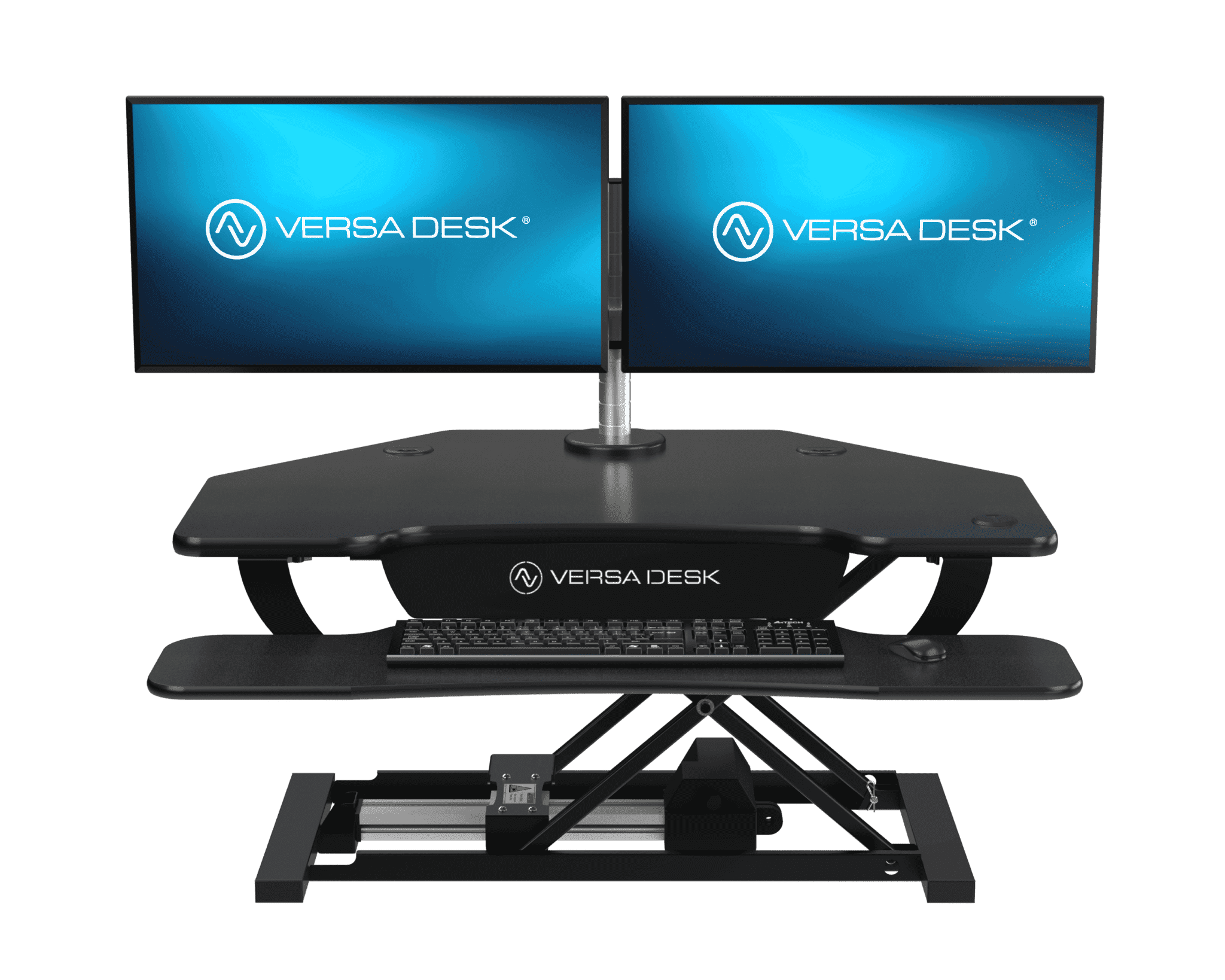 PowerPro® Corner Electric Standing Desk Converter with USB Charging