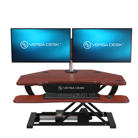 PowerPro Corner Electric Standing Desk Converter with USB Charging