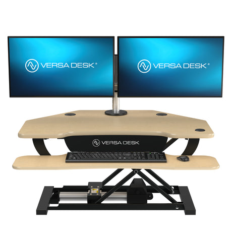 PowerPro Corner Electric Standing Desk Converter with USB Charging