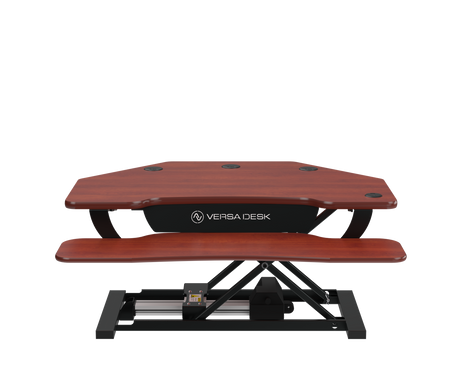 PowerPro® Corner Electric Standing Desk Converter with USB Charging - VersaDesk