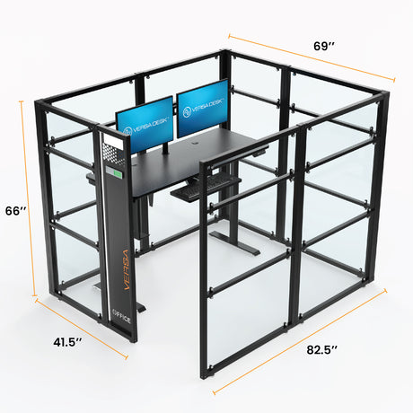 WorkNest® Cube O - Modern Glass Cubicle w/ Door