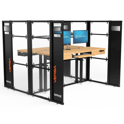 WorkNest™ Cube H - Glass Office Cubicle with modern professional workspace layout
