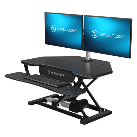 PowerPro Corner Electric Standing Desk Converter with USB Charging 