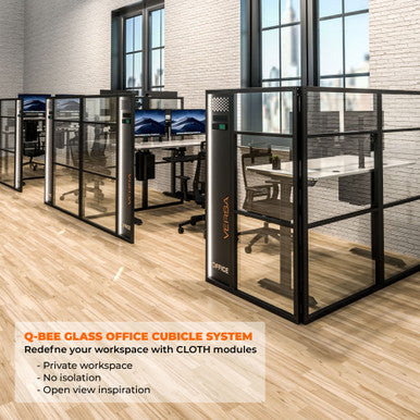 WorkNest® Cube T - Modern Glass Cubicle