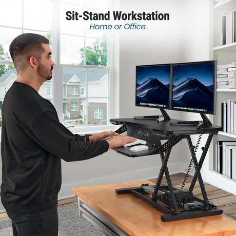 PowerPro® Elite Electric Standing Desk Converter with Programmable Switch, USB Port and Mobile APP